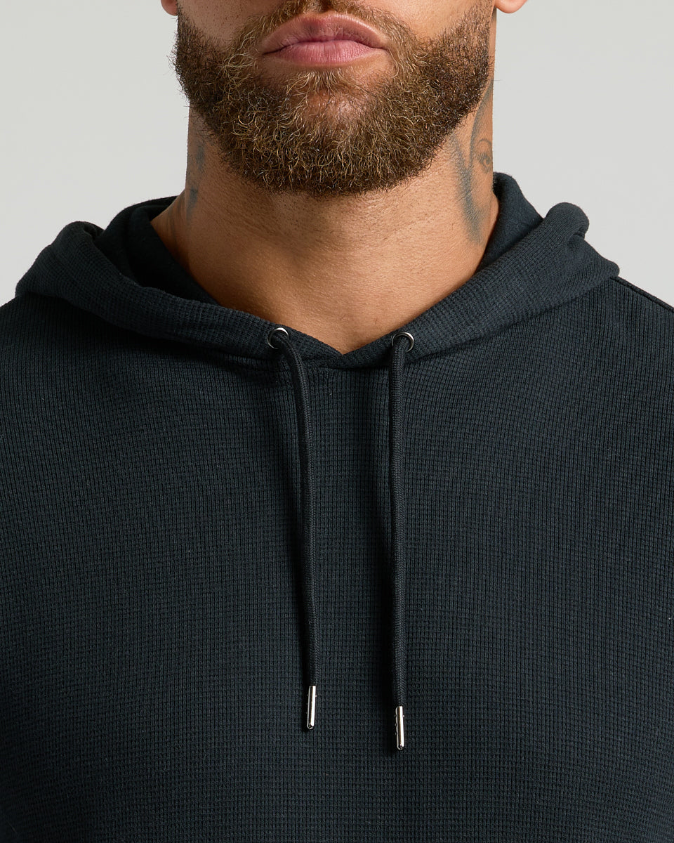 Black Waffle Hoodie | Black Waffle Hoodie | True Classic