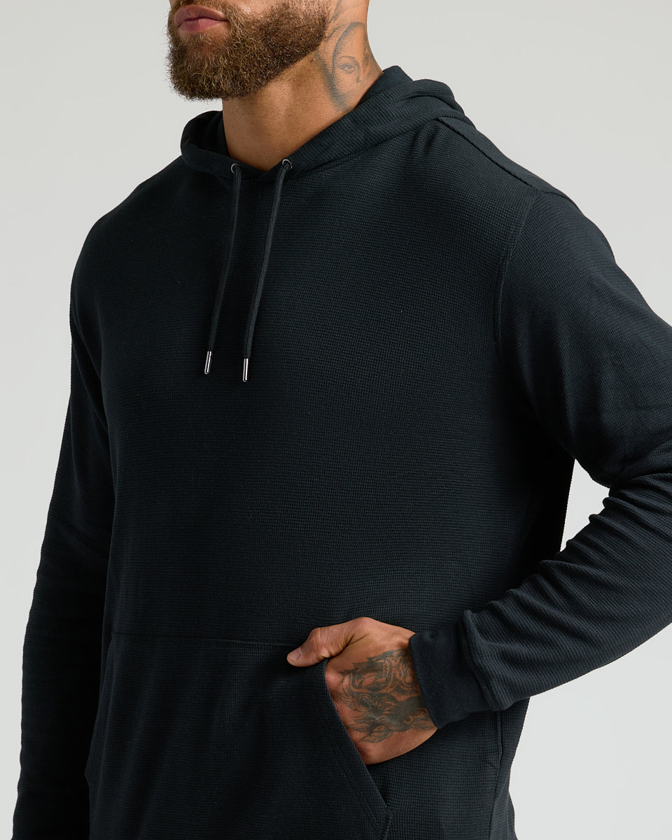 Black Waffle Hoodie | Black Waffle Hoodie | True Classic