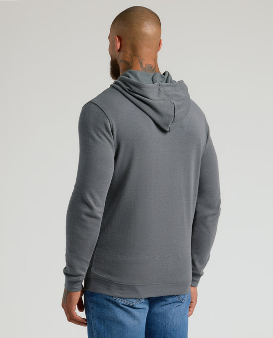 MONO B Chunky Waffle Mineral Wash Hooded Open Cardigan