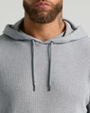 Man wearing Heather Gray Waffle Hoodie from Heather Gray & Navy Waffle Hoodie 2-Pack.