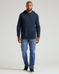 True ClassicHeather Gray & Navy Waffle Hoodie 2-Pack on male model.