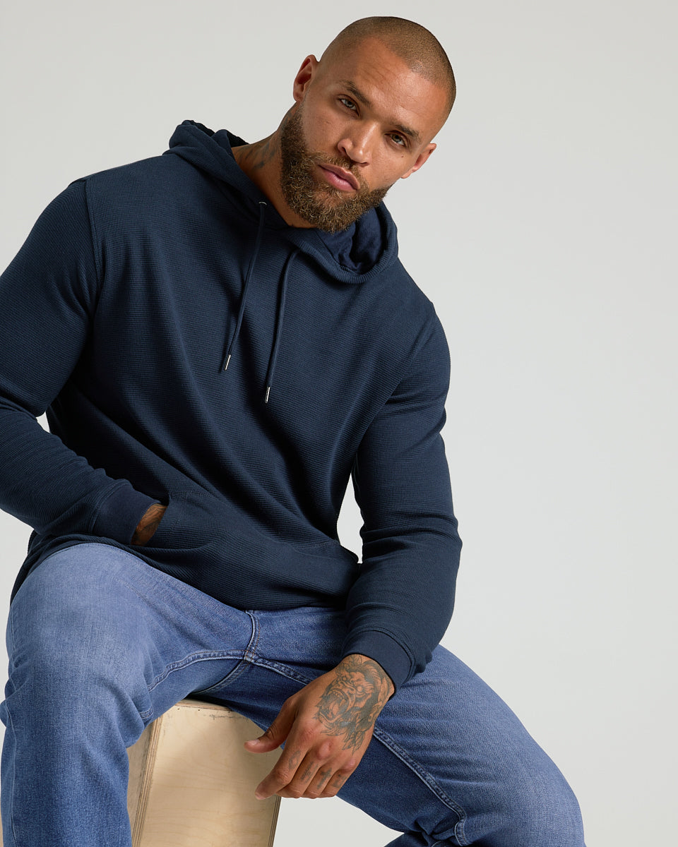 Navy Waffle Hoodie