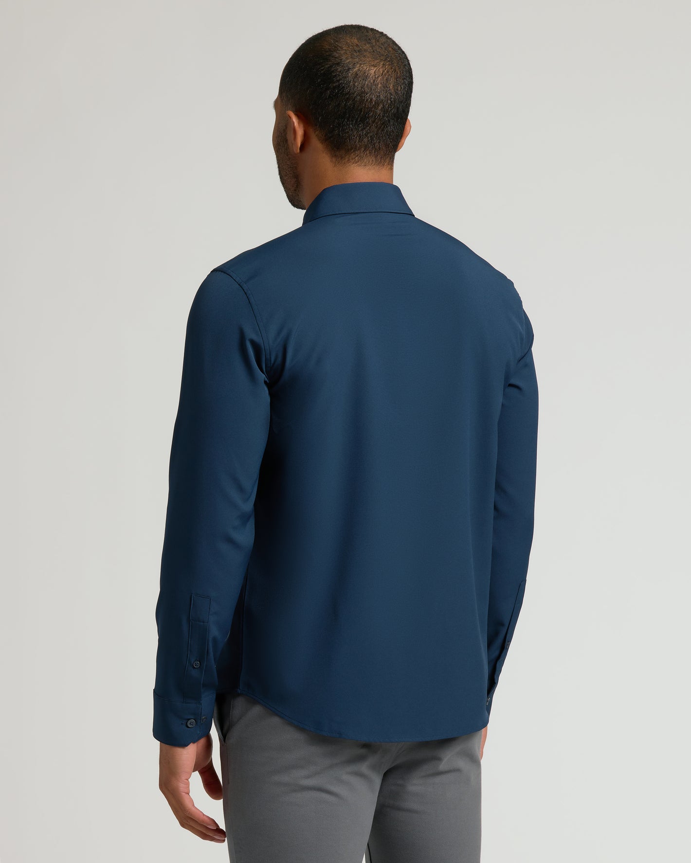 Navy Performance Long Sleeve Dress Shirt