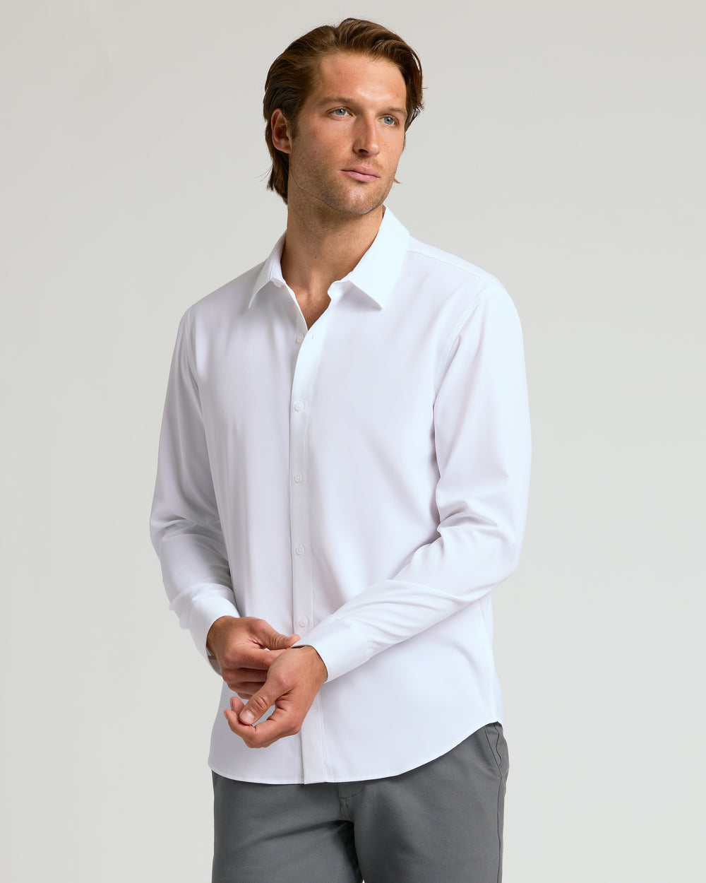 White Long Sleeve Performance Dress Shirt