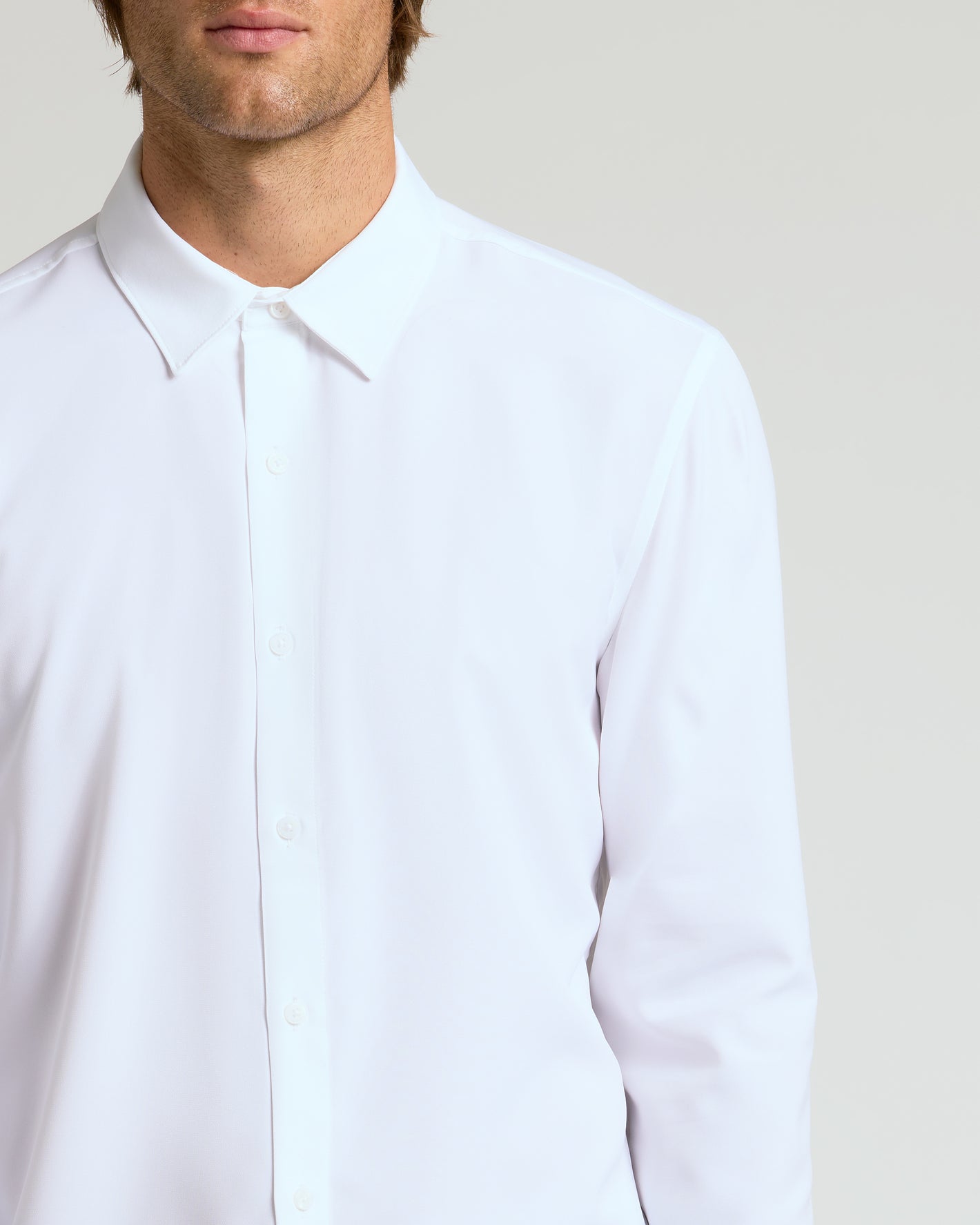 All White Long Sleeve Performance Dress Shirt 2-Pack
