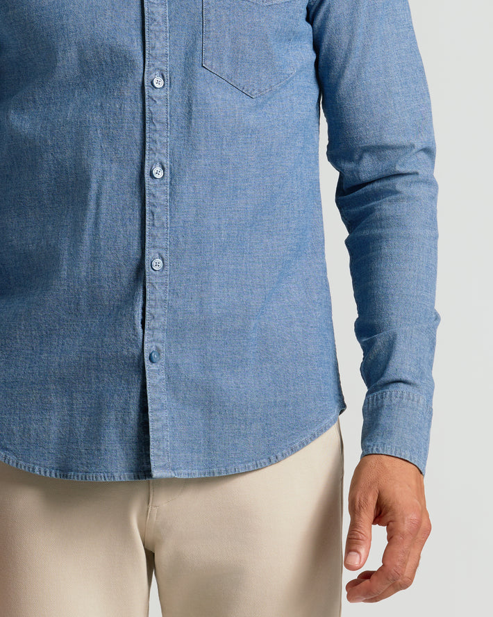 Reg Chambray Shirt Dress Light Indigo