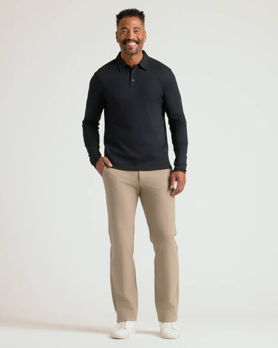 All Black Long Sleeve Premium Pima Polo 3-Pack