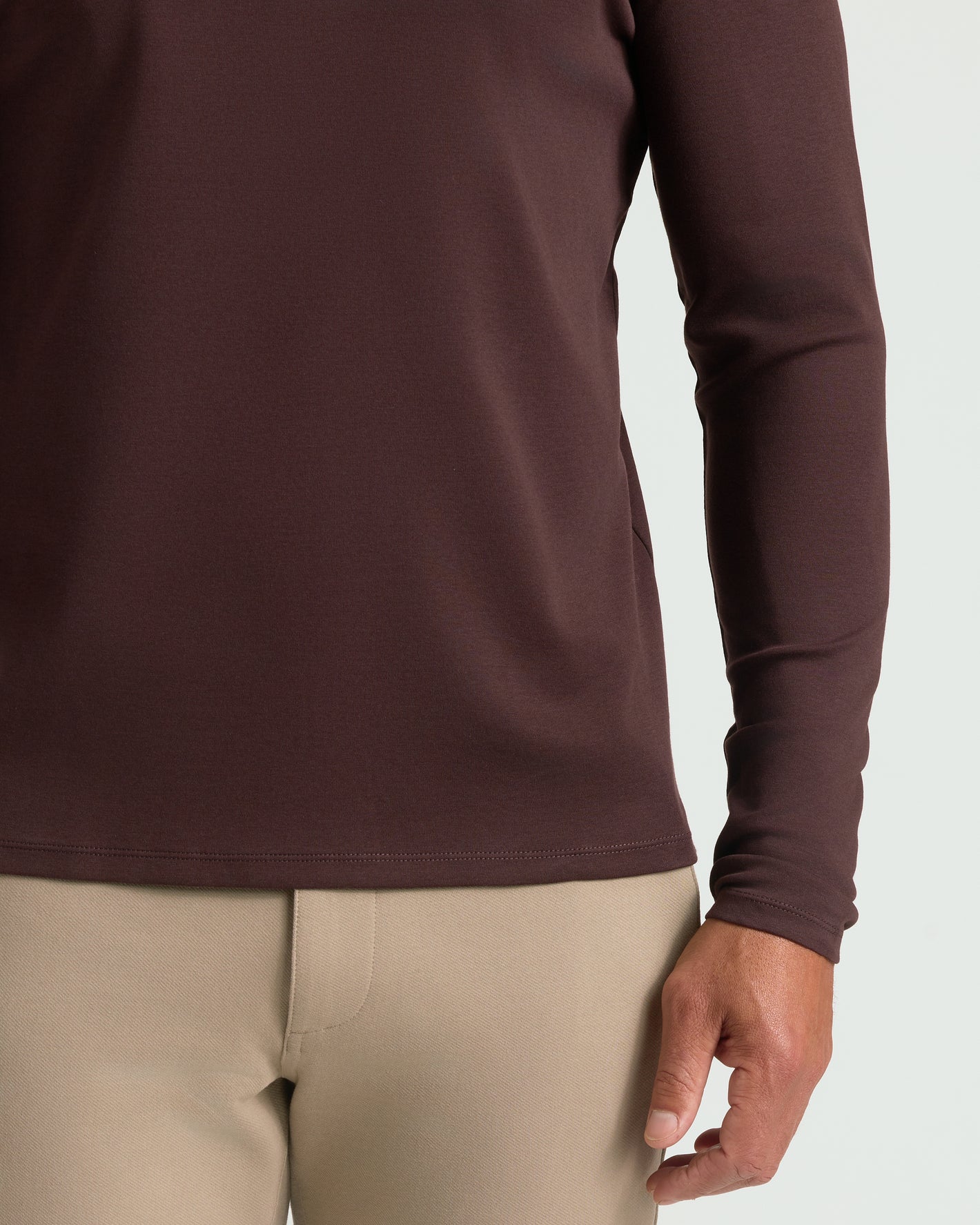 All Java Long Sleeve Premium Pima Polo, showcasing a tailored fit.