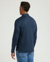 Rear view of All Navy Long Sleeve Premium Pima Polo.