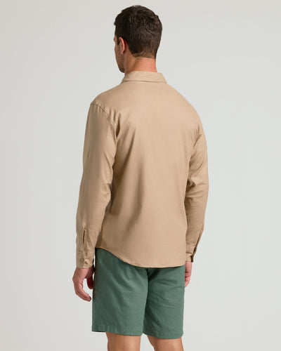 Linen Long Sleeve Shirt - Dusty Taupe