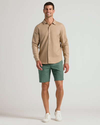 Linen Long Sleeve Shirt - Dusty Taupe