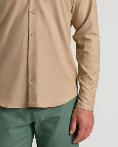 Linen Long Sleeve Shirt - Dusty Taupe