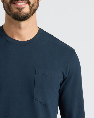 Heavyweight Long Sleeve Pocket Crew - Navy