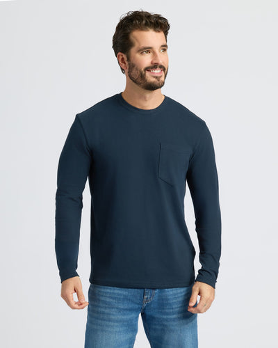 Heavyweight Long Sleeve Pocket Crew - Navy