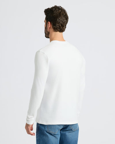 Heavyweight Long Sleeve Pocket Crew - White
