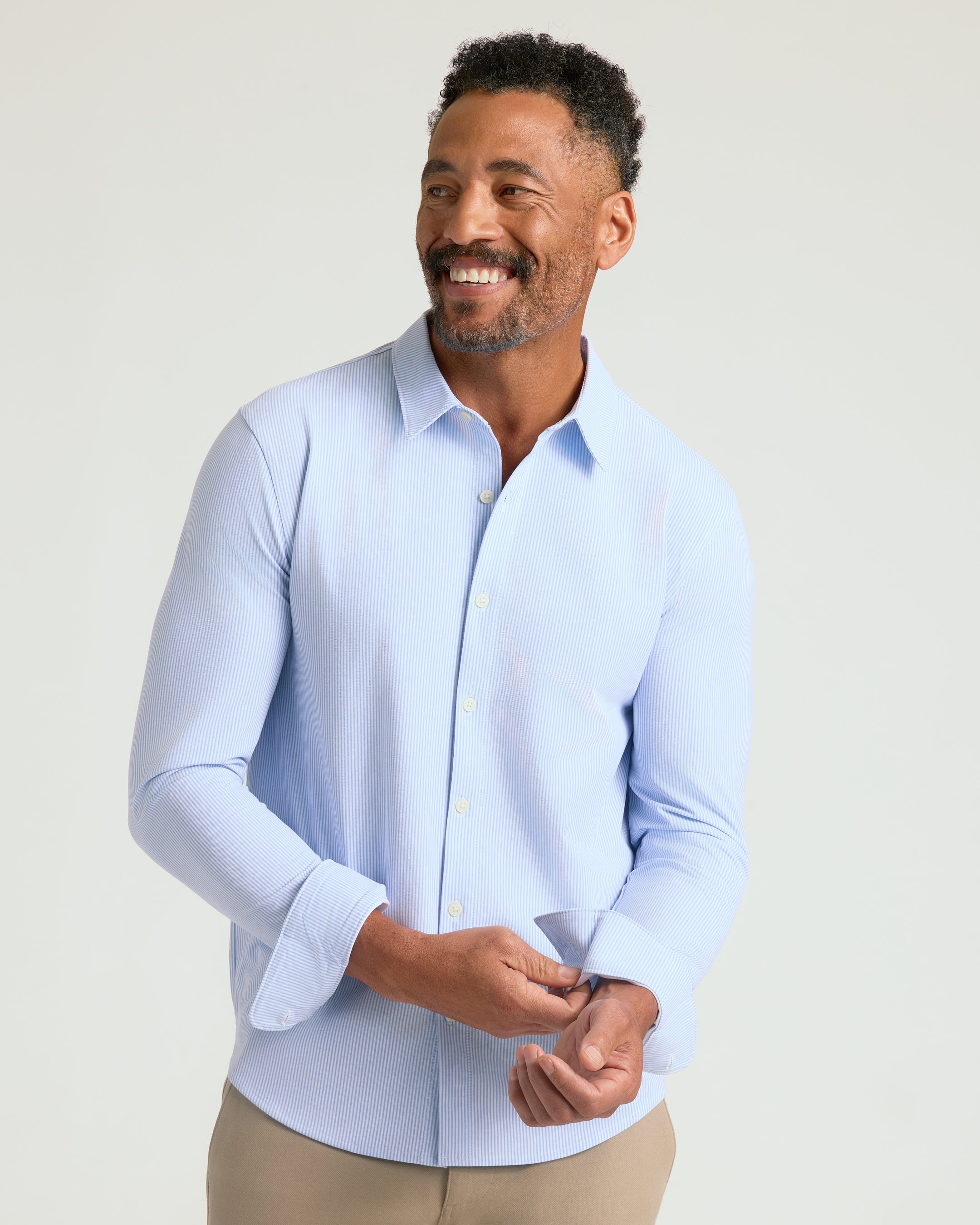 Oxford Cashmere Sleeveless Knit - Blue Stripe