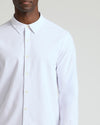 White Stretch Oxford 2.0 shirt with button-down front and collar.