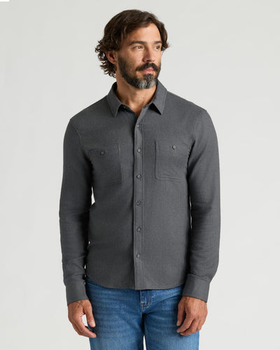 Flannel Long Sleeve Shirt - Charcoal Heather Gray