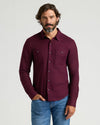 Model in Long Sleeve Flannel Shirts 3-Pack, relaxed fit.
