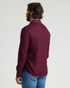 Back view of man in Aubergine & Woodland Flannel Shirts 2-Pack.