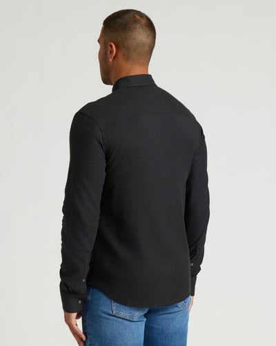 Long Sleeve Flannel Shirt - Black