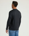 All Black Premium Pima Long Sleeve Crew 4-Pack, shown from behind, worn.