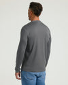 Back view of Black & Carbon Premium Pima Long Sleeve Crew.