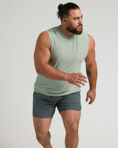 Tee-shirt muscle actif sans manches - Lichen