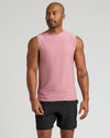 Model wearing Limited Sleeveless Active Muscle Tee in Quartz Rose.
