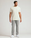 Alabaster Tall Straight Hem Crew Neck T-Shirt worn by a man.