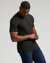 True Classic Men's Tall Straight Hem Crew Neck T-Shirt worn by model.