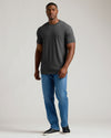 Man wearing Wardrobe Straight Hem Crew Neck T-Shirt, showcasing fit and style.