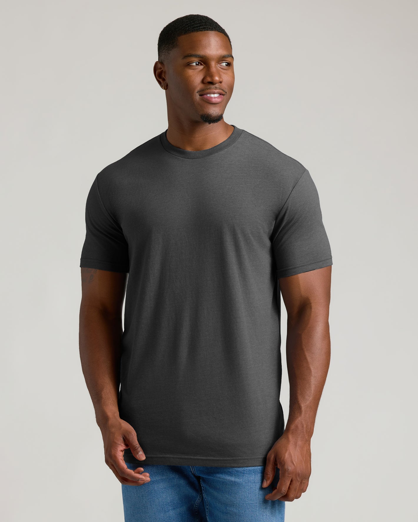 Charcoal Heather Gray Short Sleeve Tall Crew
