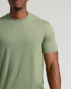 Dark Heather Bay Green Tall Straight Hem Crew Neck T-shirt worn by male model.