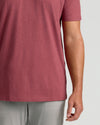 Dark Heather Claret Tall Straight Hem Crew Neck T-Shirt worn.