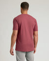 Dark Heather Claret Tall Straight Hem Crew Neck T-Shirt, back view.