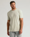Classic Tall Straight Hem Crew Neck T-Shirt modeled in pale green.