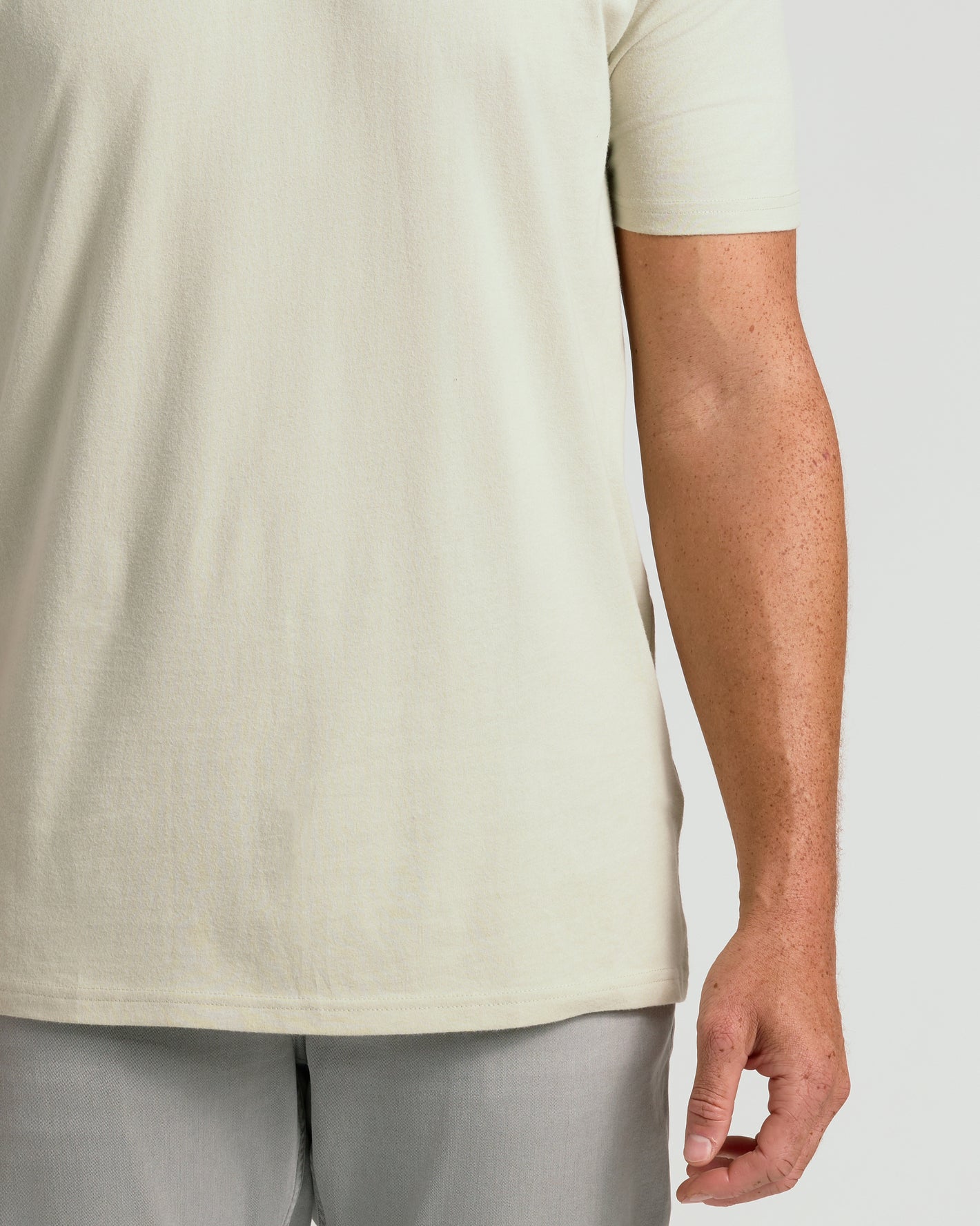 Dark Heather Graystone Tall Straight Hem Crew Neck T-Shirt torso view.
