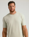 Man wearing Dark Heather Graystone Tall Straight Hem Crew Neck T-Shirt.