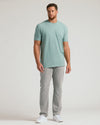 Heather Balsam Tall Straight Hem Crew Neck T-Shirt worn by man.