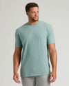 Man wearing Heather Balsam Tall Straight Hem Crew Neck T-Shirt.