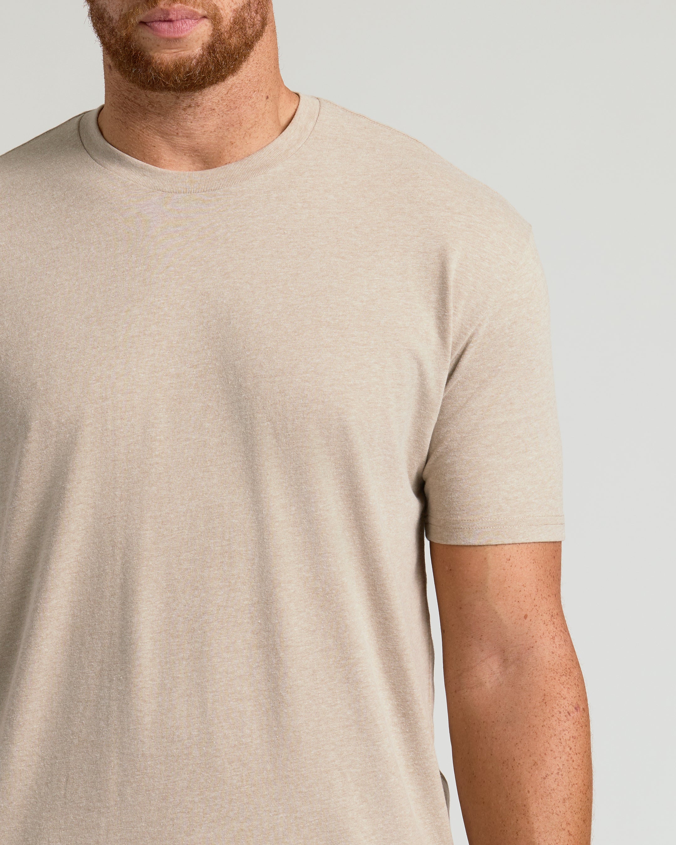 Heather Fennel Tall Straight Hem Crew Neck T-Shirt | Heather