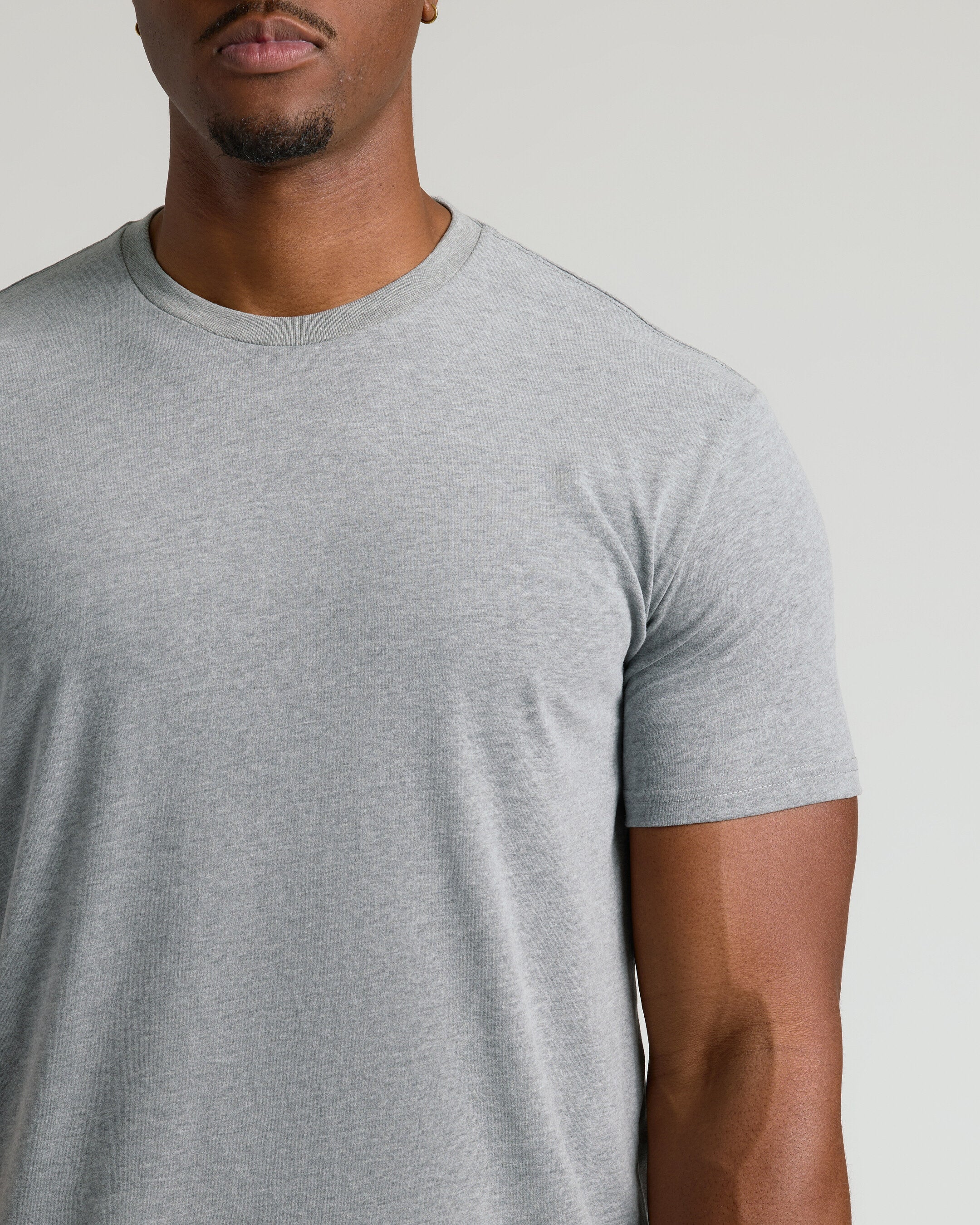 Heather Gray Tall Straight Hem Crew Neck T-Shirt | Heather Gray