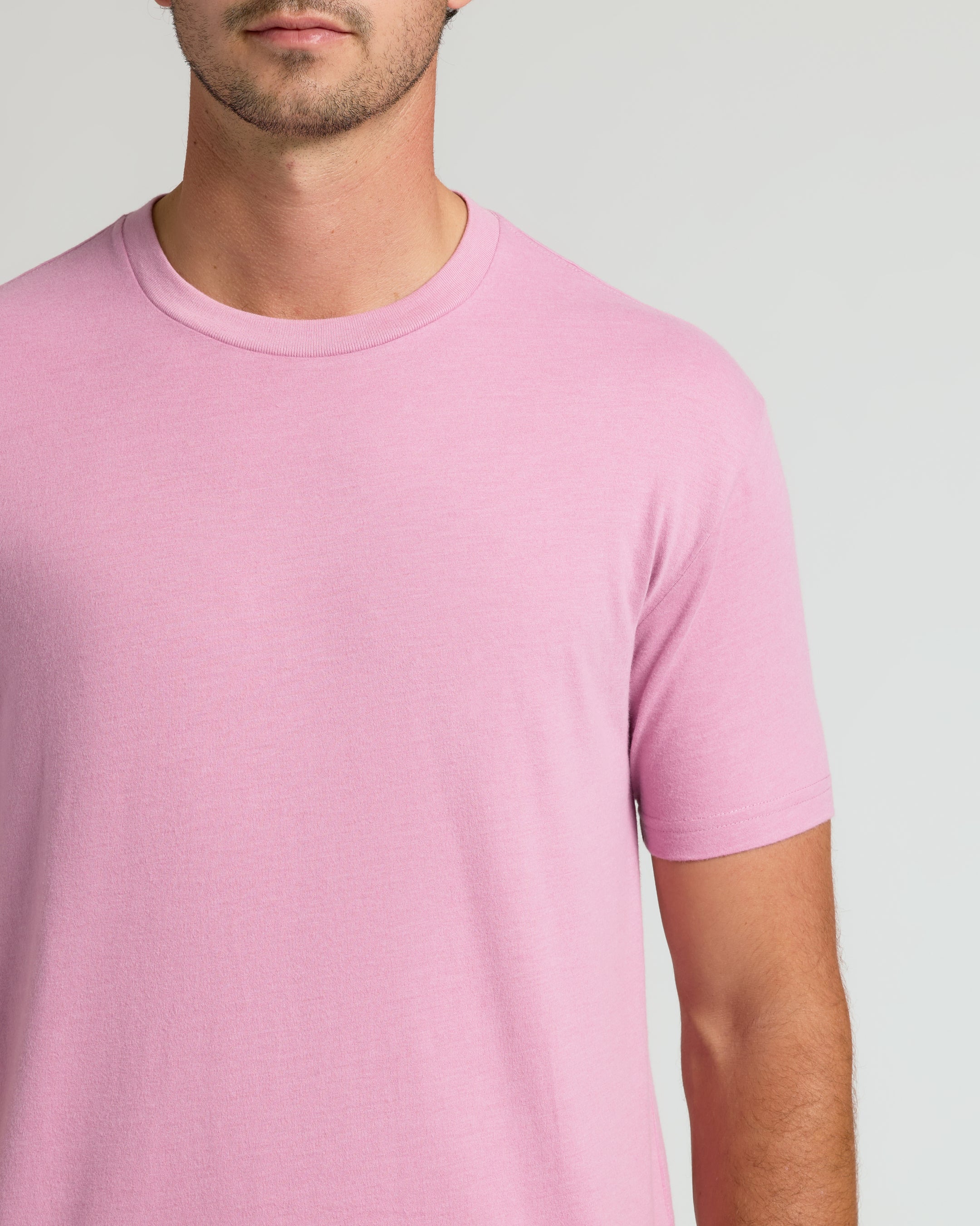 Heather Mauve Tall Straight Hem Crew Neck T-Shirt | Heather Mauve