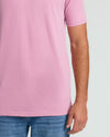 Heather Mauve Tall Straight Hem Crew Neck T-Shirt worn with jeans.