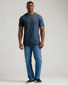 Heather Navy Tall Straight Hem Crew Neck T-Shirt