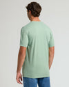 Heather Slate Green Tall Straight Hem Crew Neck T Shirt, back view.