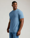 Indigo Tall Straight Hem Crew Neck T-Shirt modeled by young man.