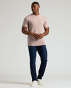 Person wearing Light Heather Slate Mauve Tall Straight Hem Crew Neck T-Shirt.