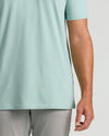 Seabreeze Tall Straight Hem Crew Neck T-Shirt, mint-green, with light gray pants.